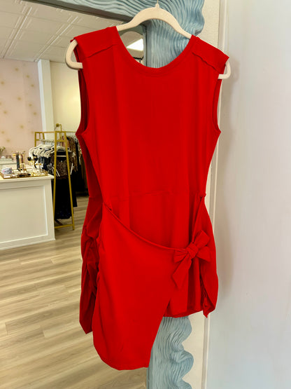 Red Athleisure Dress with Zipper