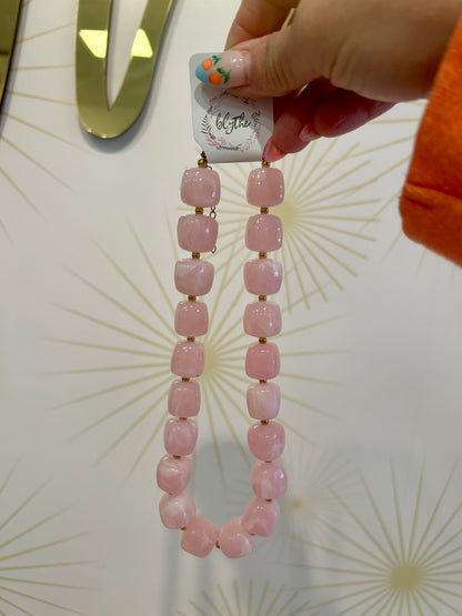Pink Cube Necklace