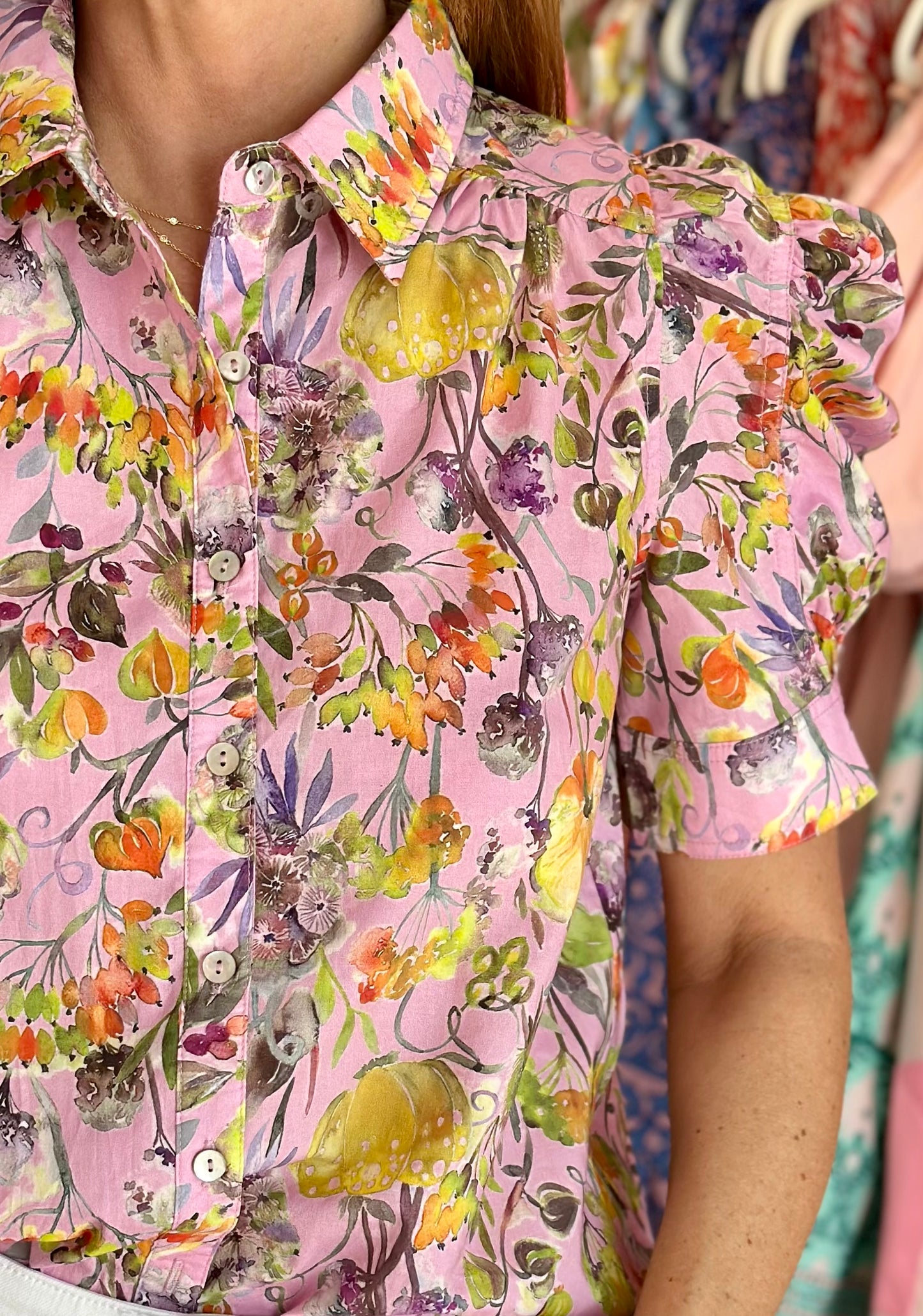 Lilac Floral Short Sleeve Top
