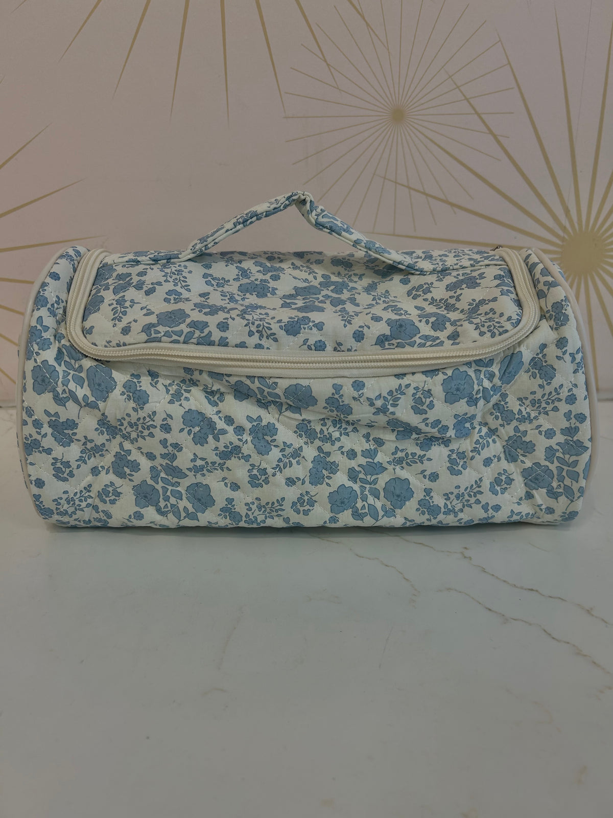 Blue Floral Quilted Bag
