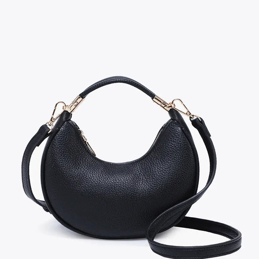 Amber Half-Moon Crossbody in Black
