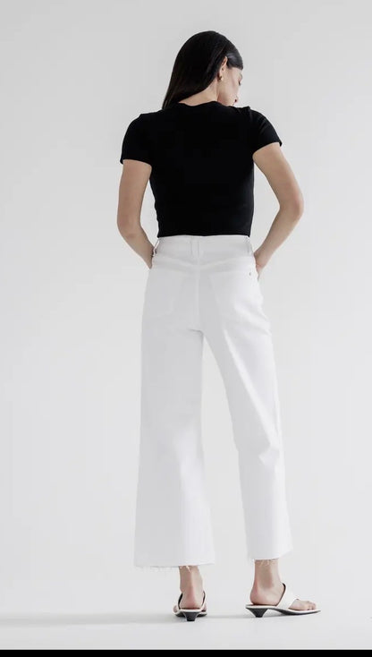Super High Rise Wide Leg Pant in White