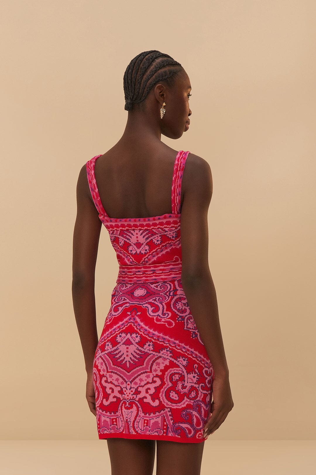 Paisley Scarf Knit Mini Dress