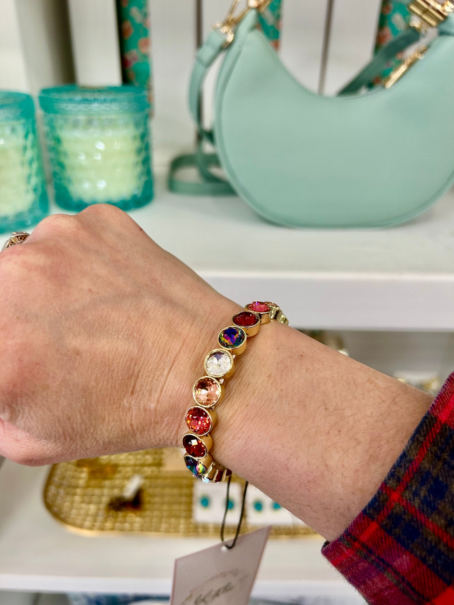 Nancy Rainbow Circle Stud Bracelet