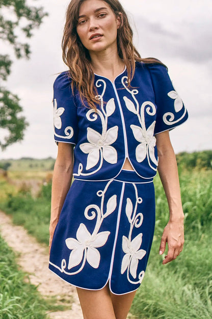 Dottie Mini Skirt in Navy