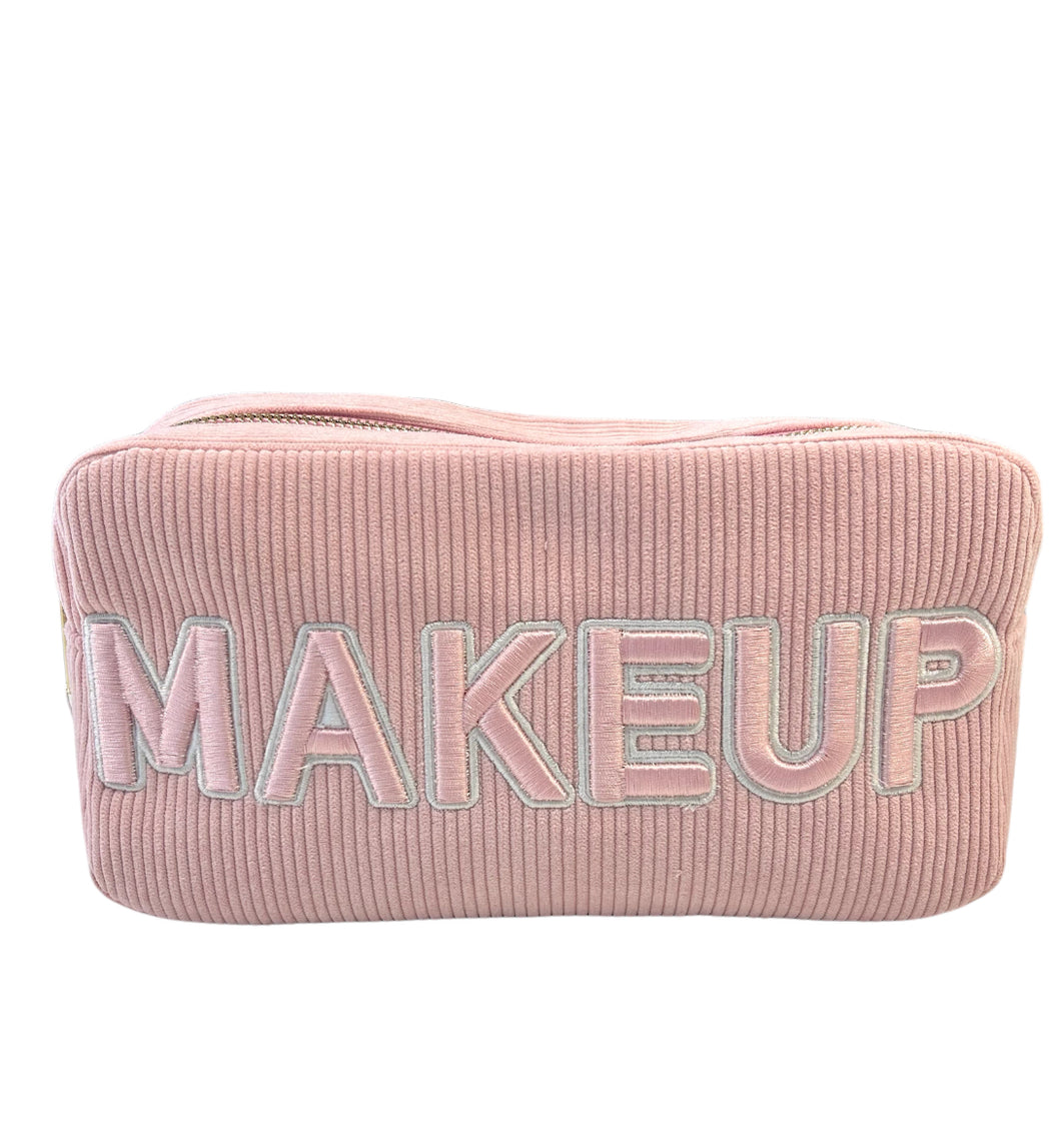 Makeup Bag in Pink Cord