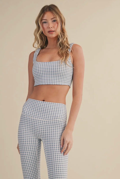 Gingham Ruched Bra Top