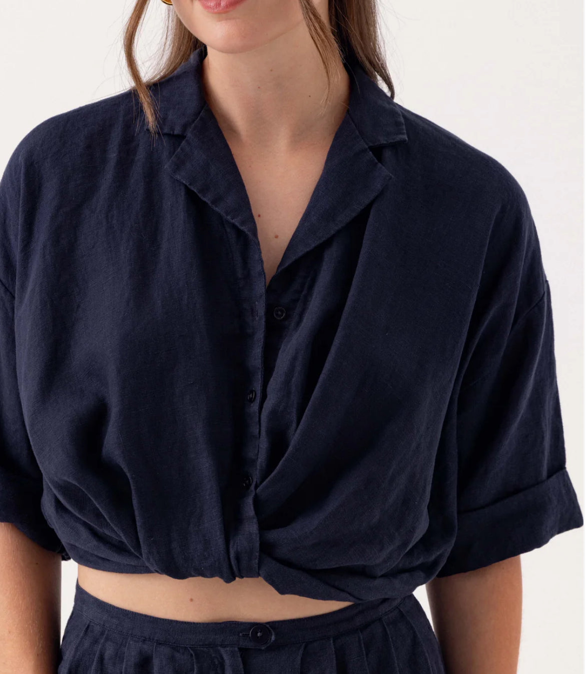 Final Sale-Tula Shirt in Navy