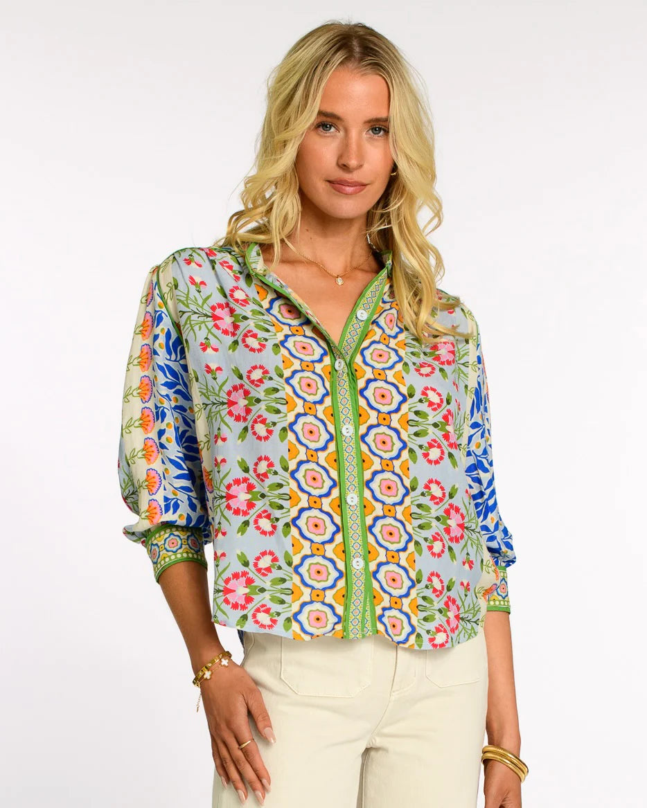 Lucia Top in Spring Mixed Stripe