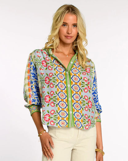 Lucia Top in Spring Mixed Stripe