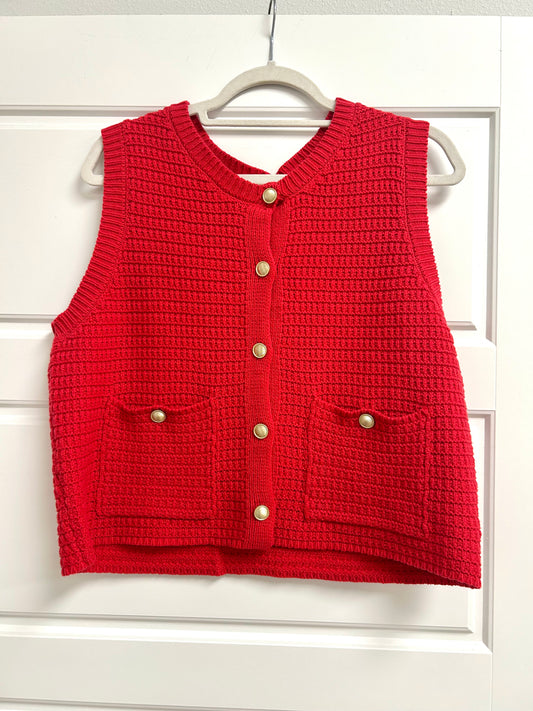 Knit Red Sweater Vest