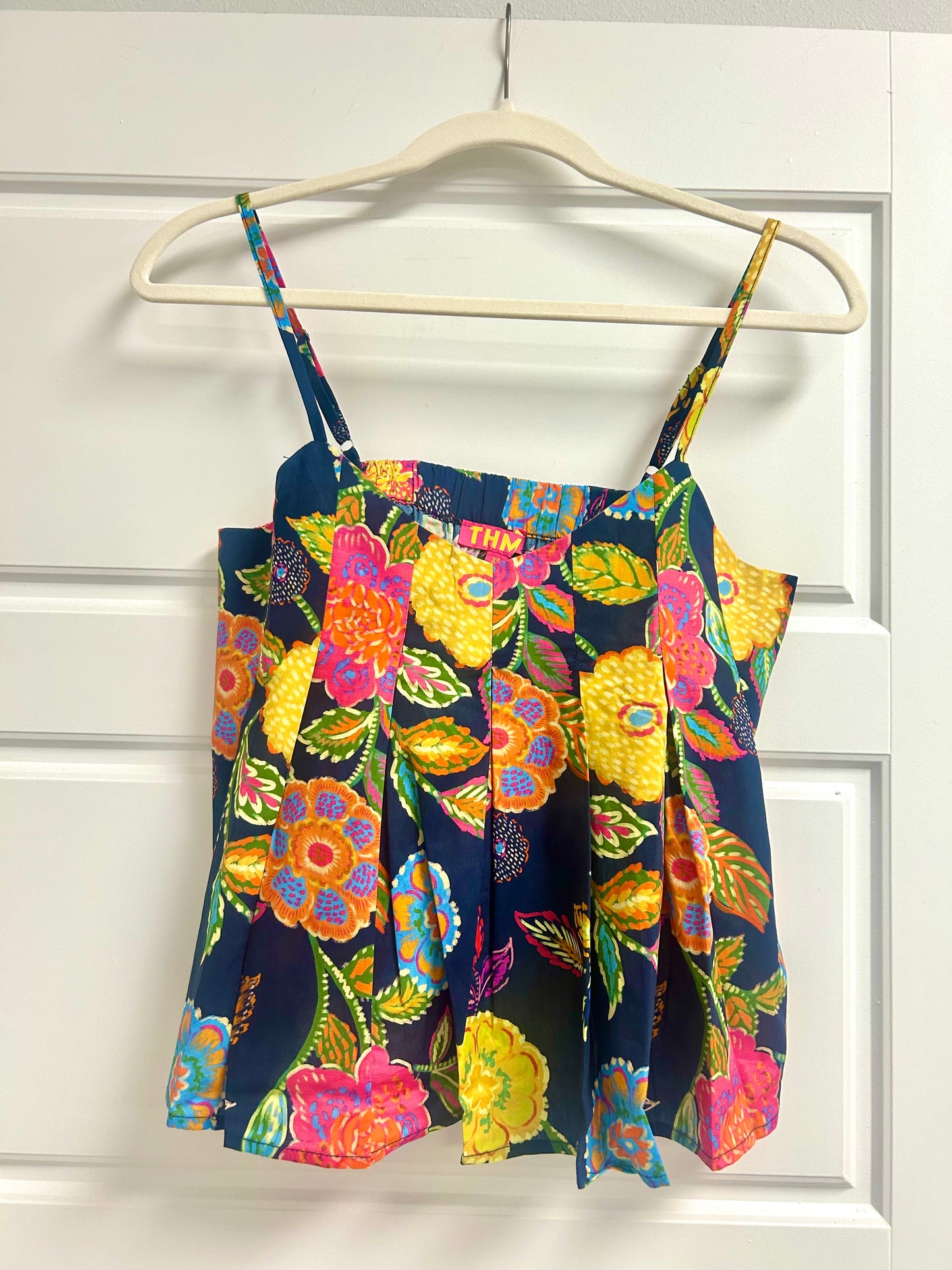 Midnight Bloom Pleated Tank