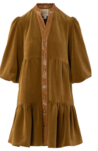 Sadie Dress in Tapenade Corduroy