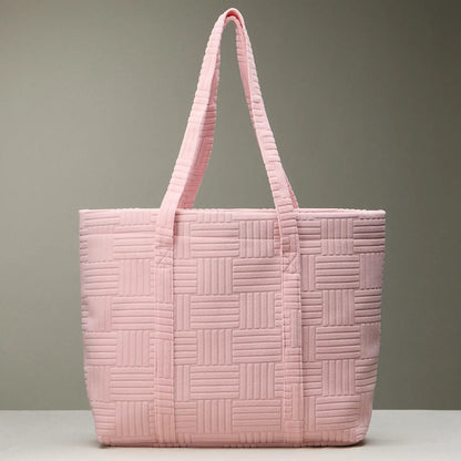 Pink Quilted Tote Bag