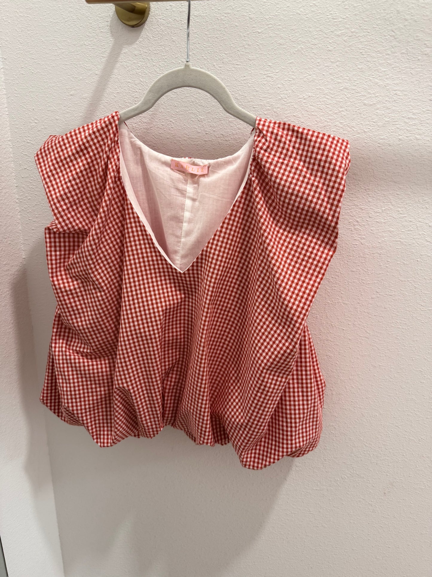 Kelsey Check Poplin Bubble Top