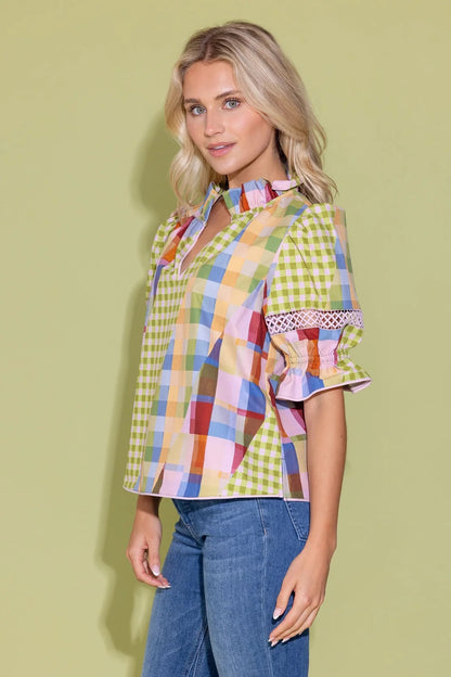 Lottie Top in Diagonal Check