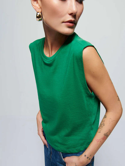 Collins Crewneck Tank in Verdant Green