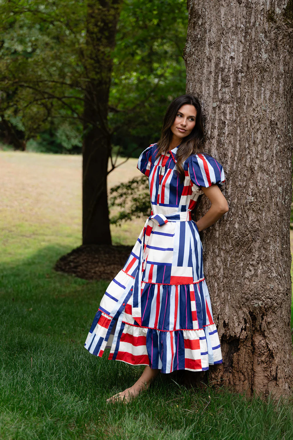 Luna Dress In Maritime Stripe