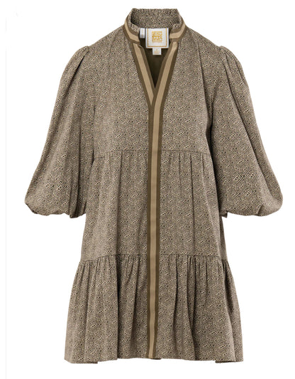 Sadie Dress in Green Tonal Monogram