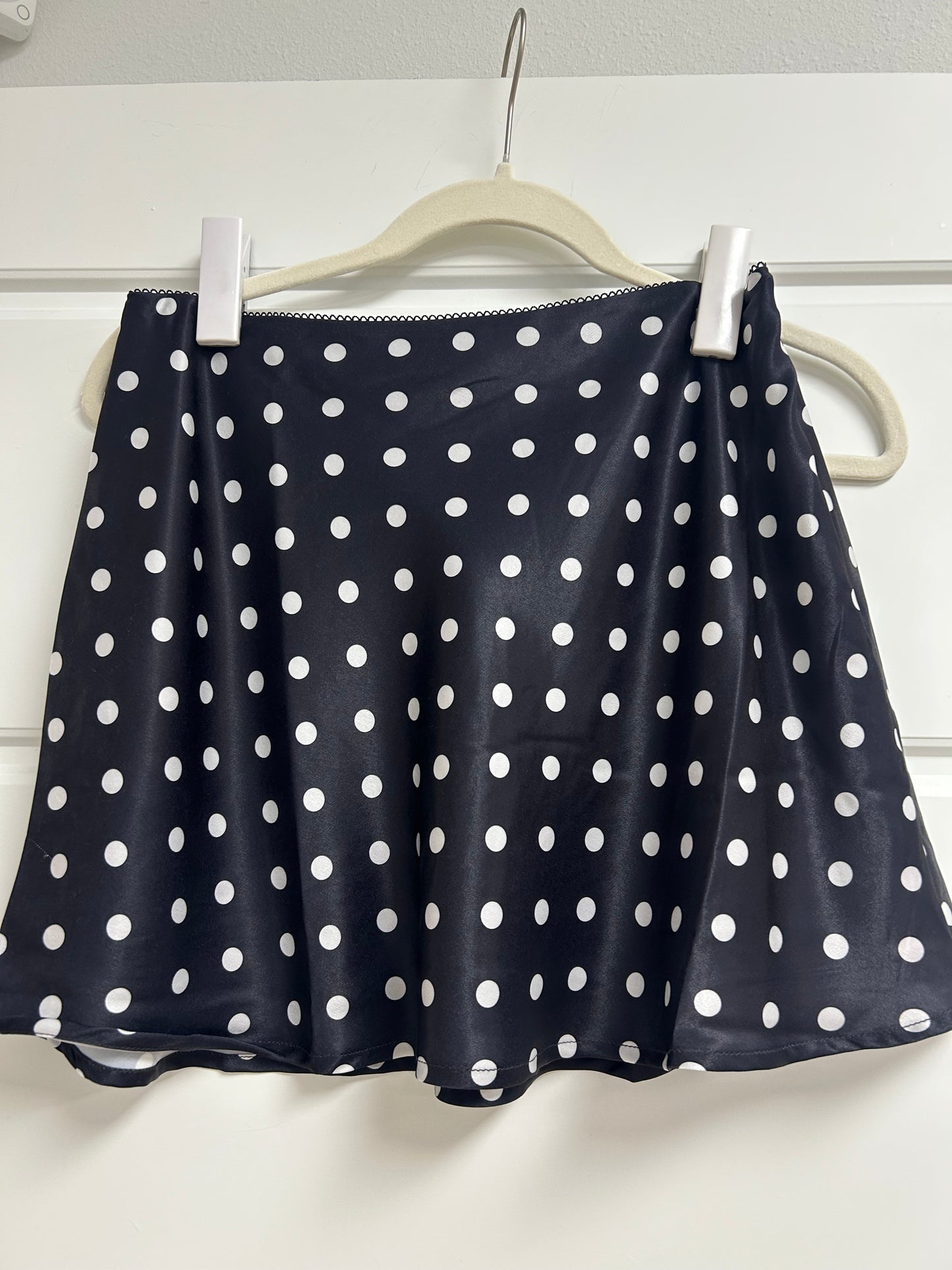 Black and White Polkadot Skirt