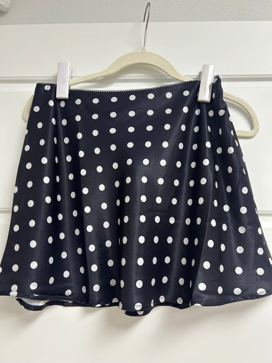 Black and White Polkadot Skirt