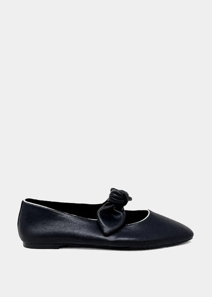 April Bow Flat in Black