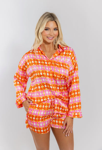 Retro Floral Button Up Top