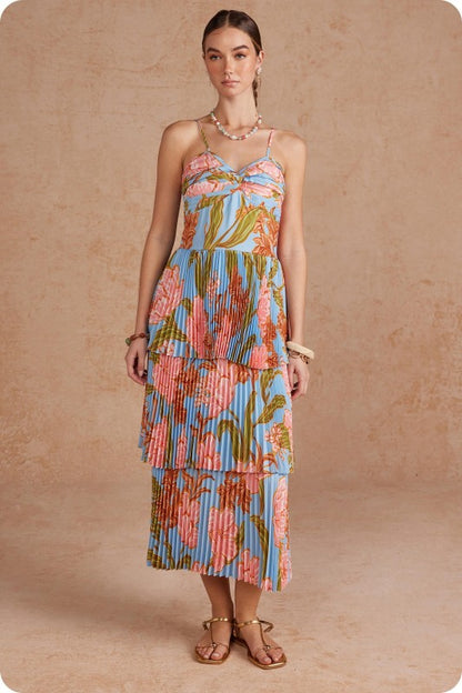 Lennyn Floral Pleated Maxi Dress