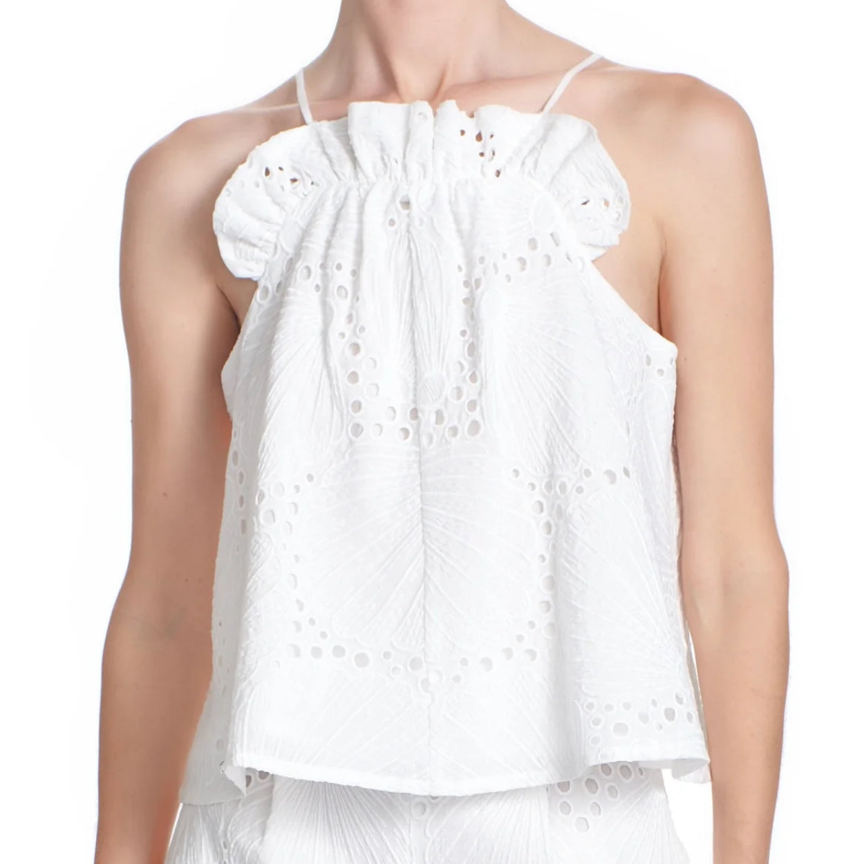 FINAL SALE Summer Ruffle Tank in White
