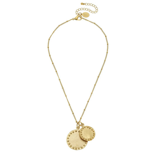 Gold Double Circle Chain Necklace
