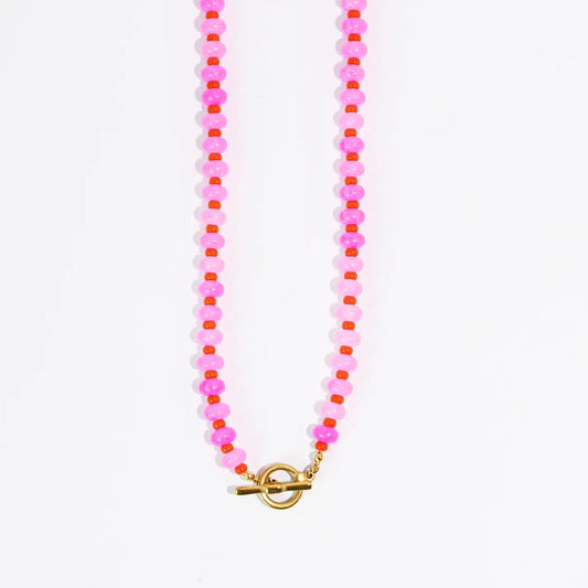 Pink Candy Beads Necklace