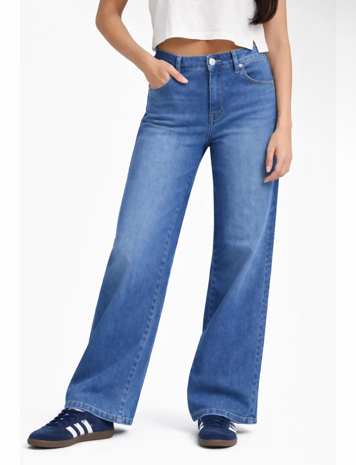Rosie Wide Leg Jean with Stripe