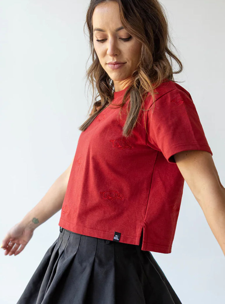 Arkansas Heavyweight Crop Tee