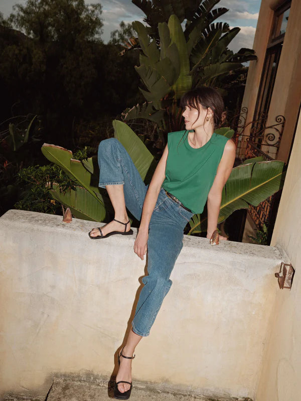 Collins Crewneck Tank in Verdant Green