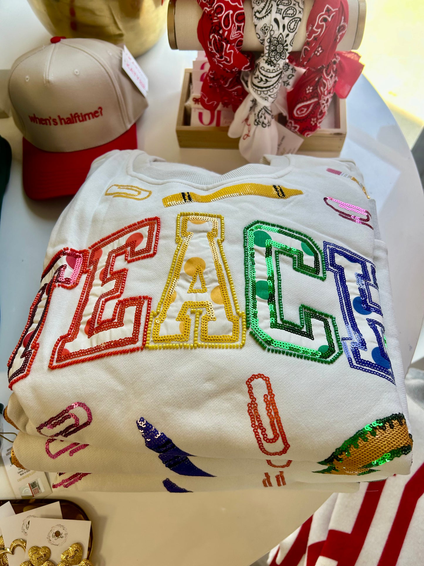 Teach Sequin Sweatshirt