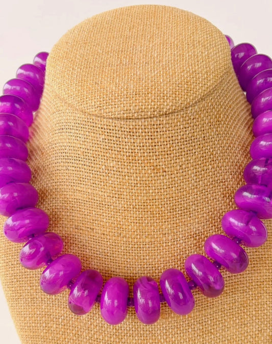 Purple Rory Beaded Necklace