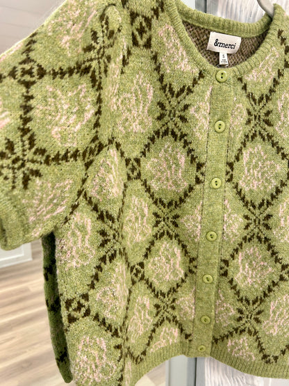 Short Sleeve Sweater in Avocado