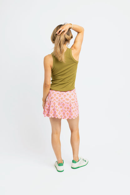London Floral Scallop Kourt Skort
