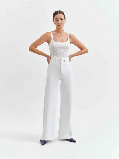 Far Out High Rise Wide Leg in Lamb