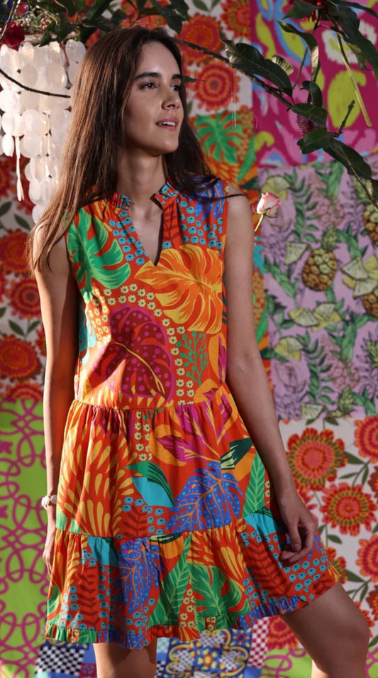 FINAL SALE- Kyra Dress in Red Forest