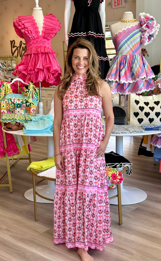 Tribecca Fans Cinch Neck Maxi