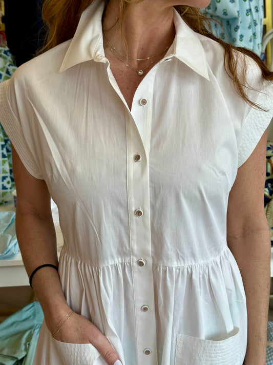 Sarah Dress in Bright White