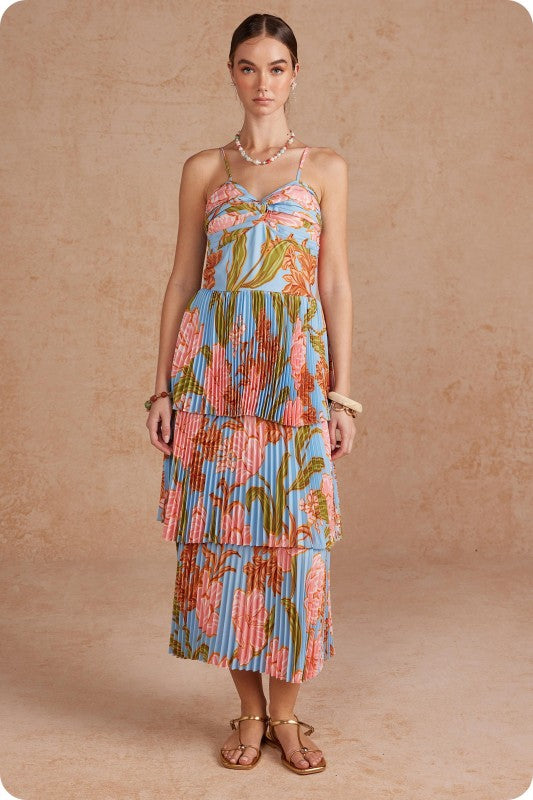 Lennyn Floral Pleated Maxi Dress