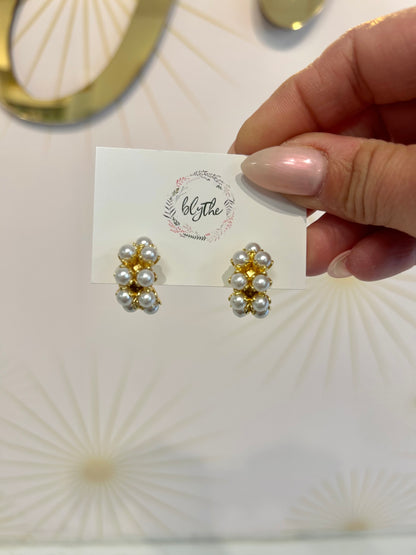 Pearls & Gold Hoops