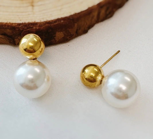 Camille Ball and Stud Pearl Earrings