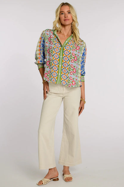 Lucia Top in Spring Mixed Stripe