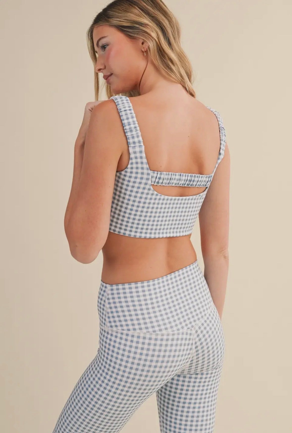Gingham Ruched Bra Top