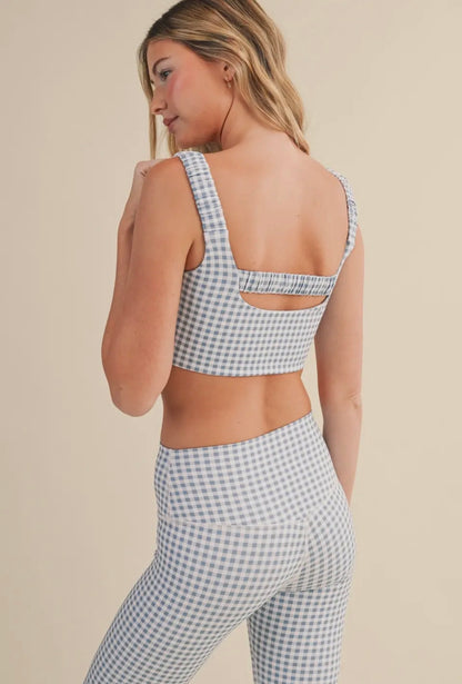 Gingham Ruched Bra Top