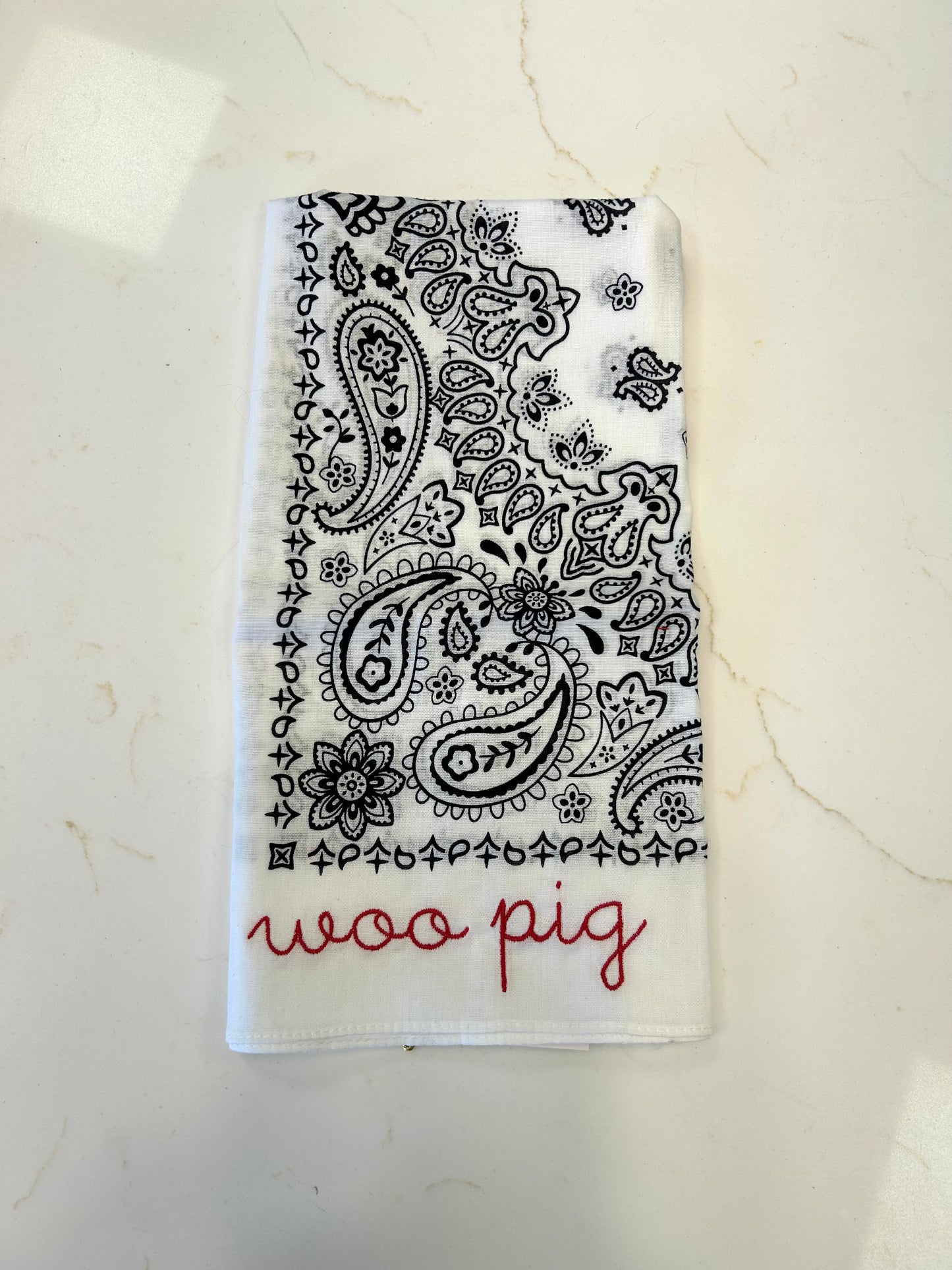 Woo Pig White Bandana