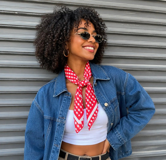 Red & White Gingham Scarf